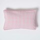 image 1 of Homescapes Cotton Gingham Check Pink Rectangular Cushion Cover - 30 x 50 cm | Pink | Pink | 30 x 50 cm