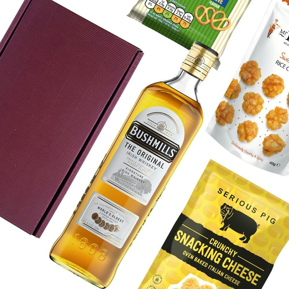 image 1 of Bushmills Original Whiskey Nibbles Hamper 70cl 40% abv