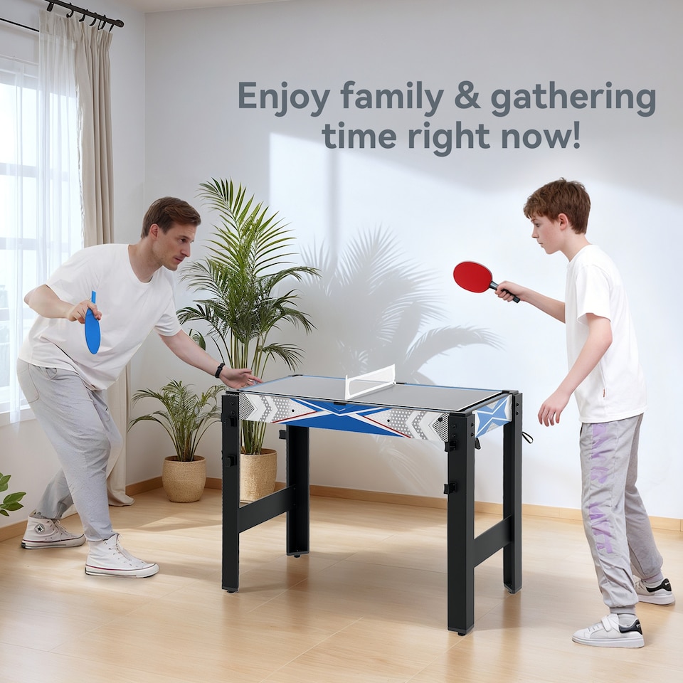 image 1 of SPORTNOW 5-in-1 Multi Games Table, Mini Combo Sports Game Table, Blue