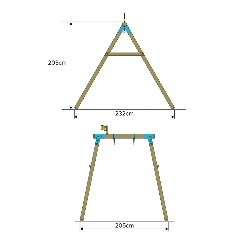 image 1 of TP Sherwood Single Wooden Swing Set - PEFC certified