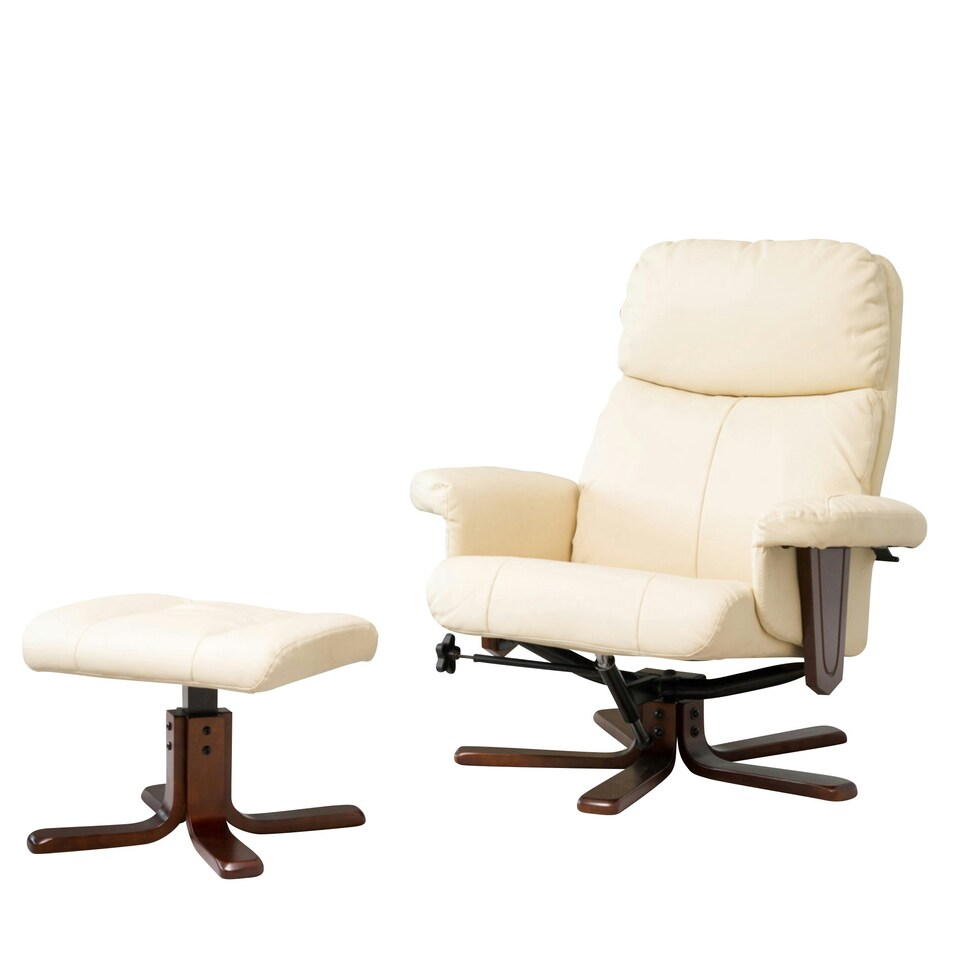 image 1 of Woodacre Swivel Recliner with Massage and Heat - Cream