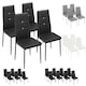 image 9 of Dining Chair Set - high backrest, slim steel legs & rhinestone highlights - Set of 8 White
