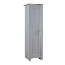 Wardrobe 1 Door Hanging Rail Wood Bedroom Furniture Storage Unit Grey