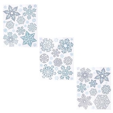 Assorted Glitter Snowflakes Christmas Window Stickers Sheet