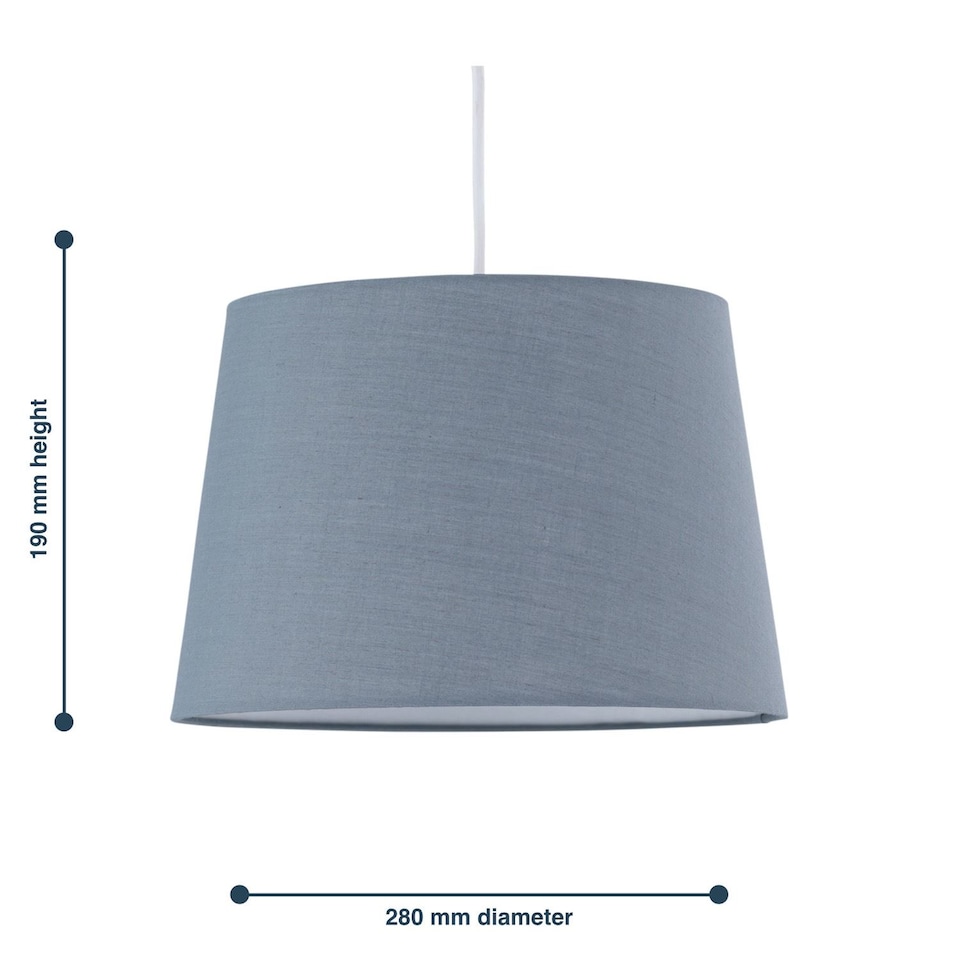 image 1 of Grey Cotton 28cm Tapered Cylinder Pendant or Lamp Shade | Grey | Medium | 1