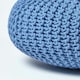 image 4 of Homescapes Blue Large Round Cotton Knitted Pouffe Footstool