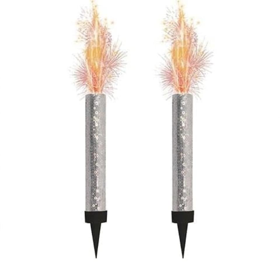 Silver Ice Sparkling Fountain Candles - Pack of 2 | Silver
