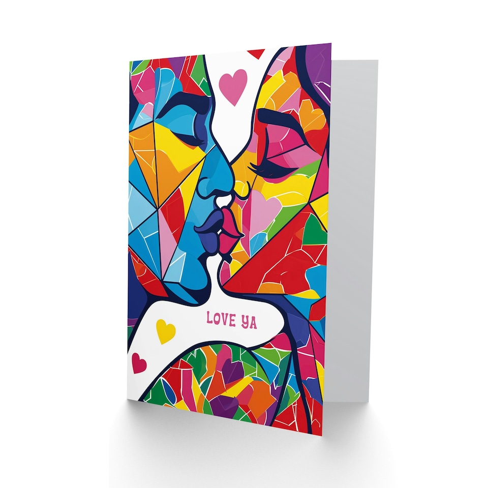 image 1 of Love Ya Kiss Casual Abstract Anniversary Valentines Her Wife Card
