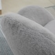image 8 of HOMCOM Fluffy Desk Chair, Cute Makeup Vanity Chair with Rolling Wheels for Home Bedroom Living Room, Grey