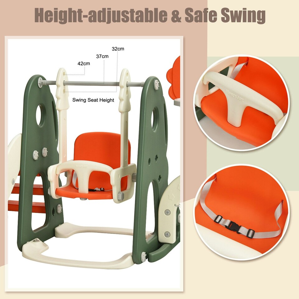 image 1 of COSTWAY Toddler Slide and Swing Set 6 in 1 Kids Climber