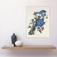 image 4 of Blue Jay and Trumpet Flowers Audubon Nature Huge Wall Art Print 18X24 In