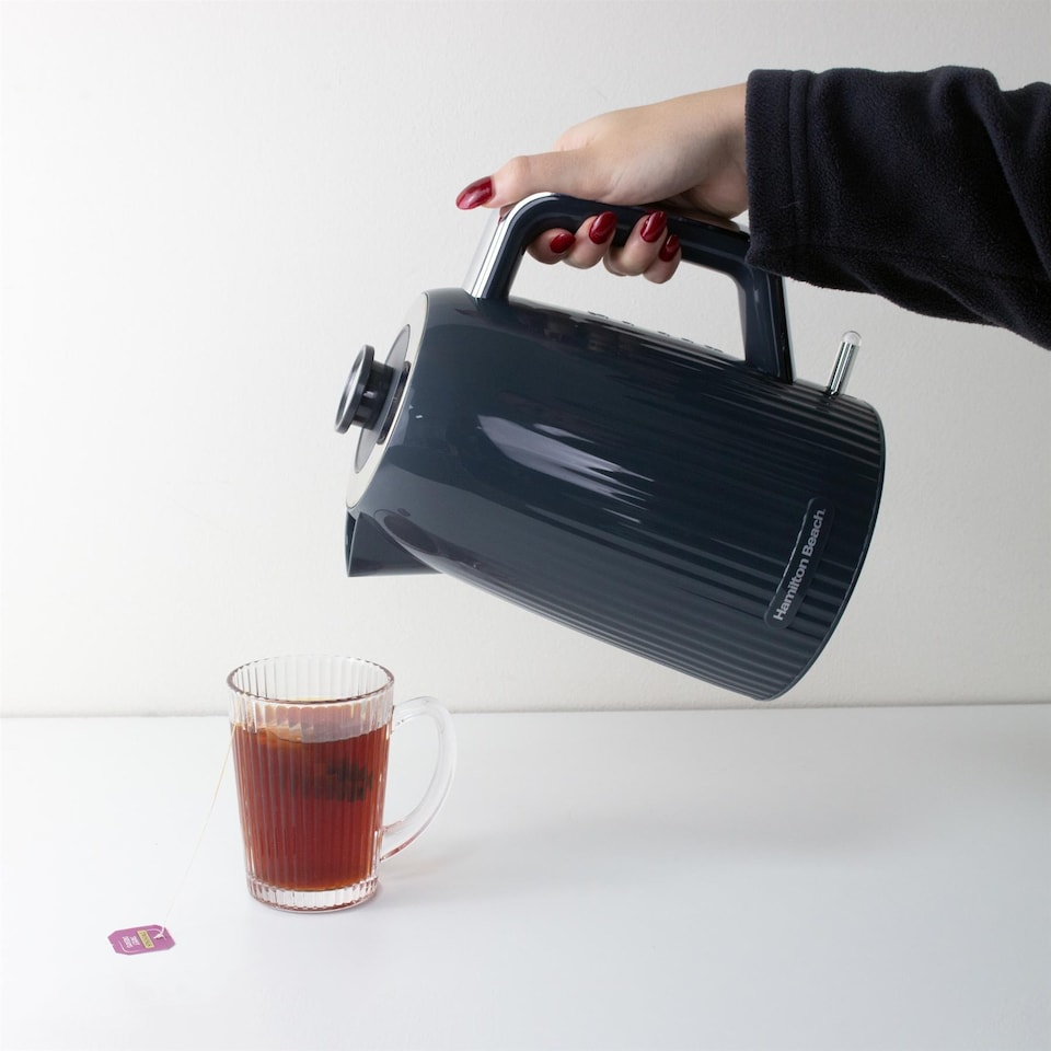 image 1 of Hamilton Beach Miami Kettle & Toaster Set Charcoal Grey