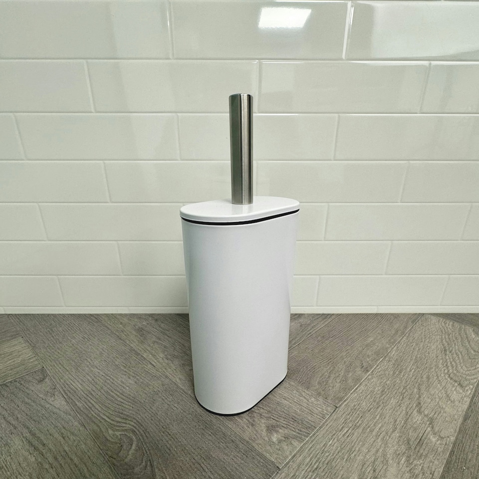 image 1 of Showerdrape Fortuna Steel Toilet Brush and Holder White