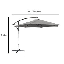 Cyrus Banana Cantilever Parasol Grey Outdoor Garden Covering Party Sunshade | Grey