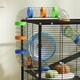 image 9 of PawHut Hamster Cage, 3 Tier Gerbil Cage on Wheels with Storage Shelf