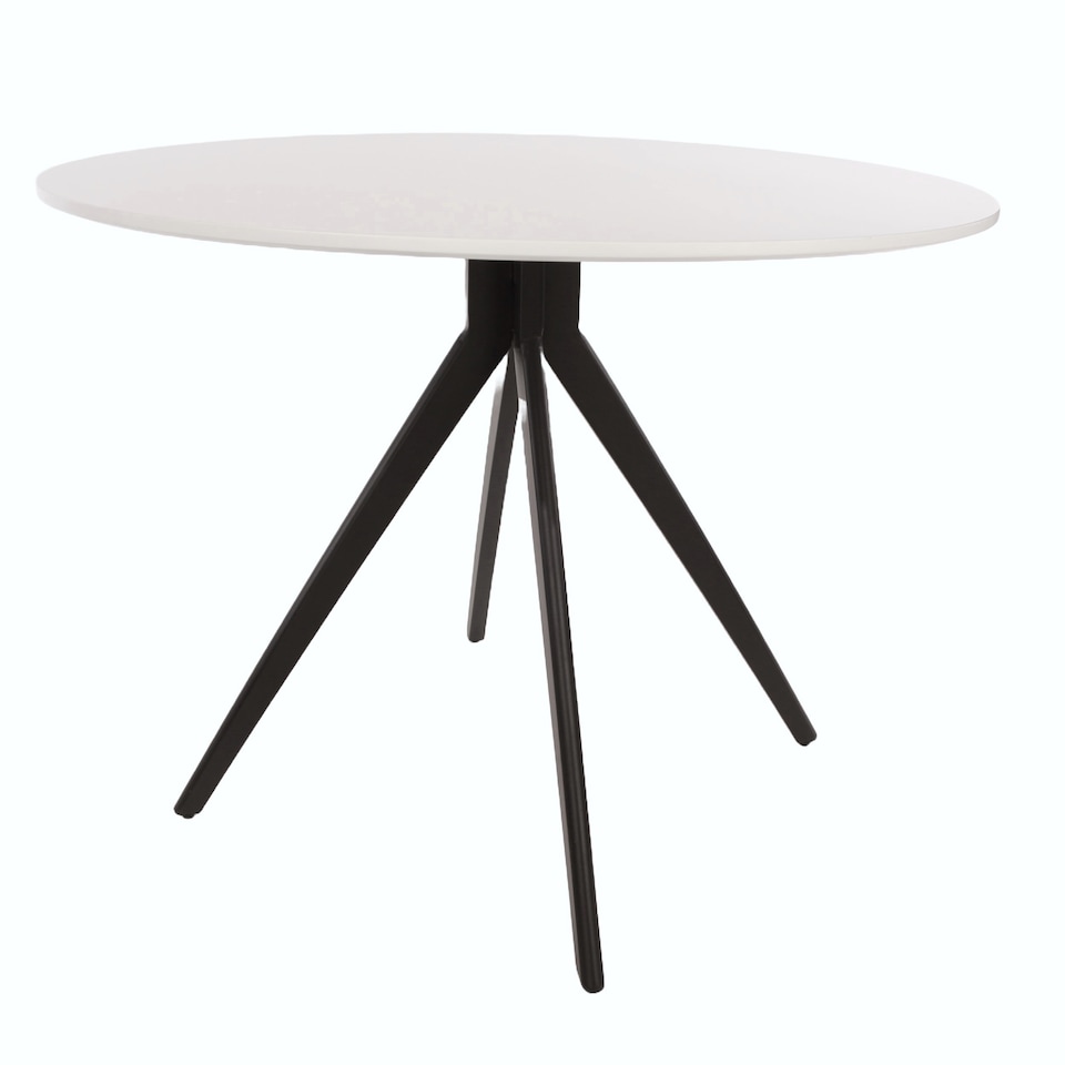 image 1 of Aspen White 100cm Round Dining Table with 4 Curve Plastic Chairs - Modern Dining Set | White | White | One Size | 1