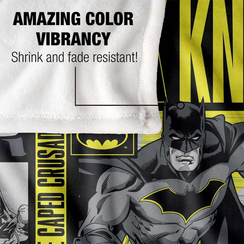 image 1 of Batman Dark Knight Comic Montage Blanket - Multicoloured - One Size