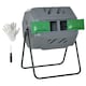 image 1 of Outsunny 160L Outdoor Tumbling Compost Bin with Dual Chamber, Grey