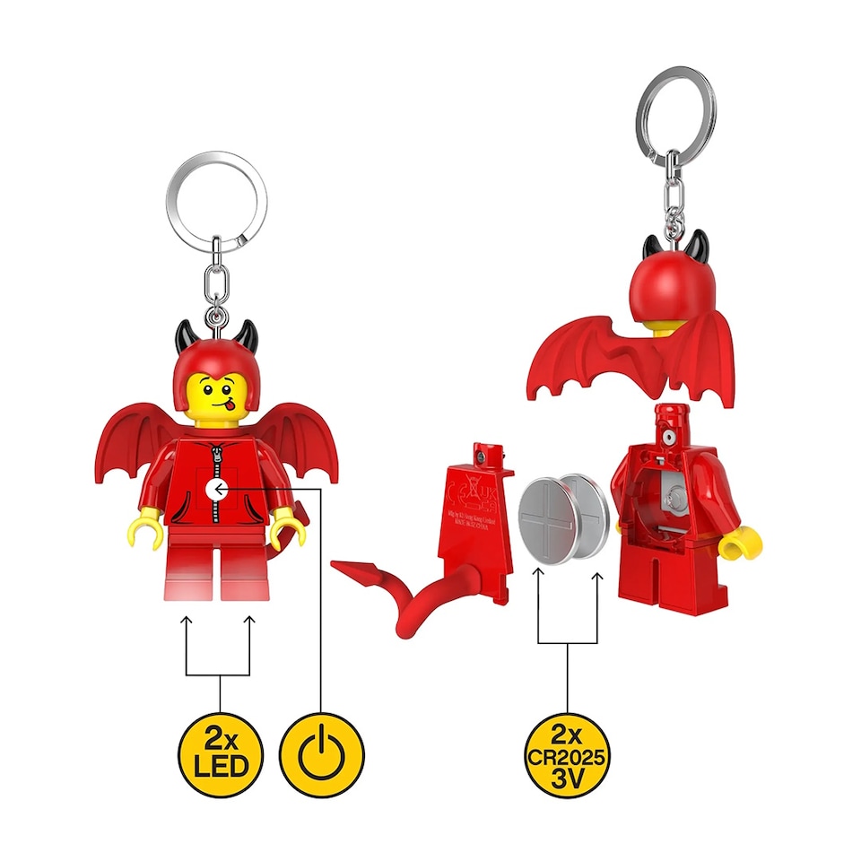 image 1 of Lego Minifigures Light Up Keychain - Cute Little Devil
