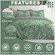 image 3 of VELVETIO Jethro Complete Duvet Cover Set with Fitted Sheet Breathable Bedding Quilt Green | Double