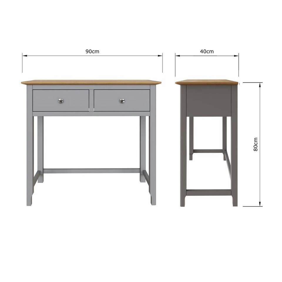 image 1 of Taberno 2 Drawer Dressing Table Dove Grey Grey