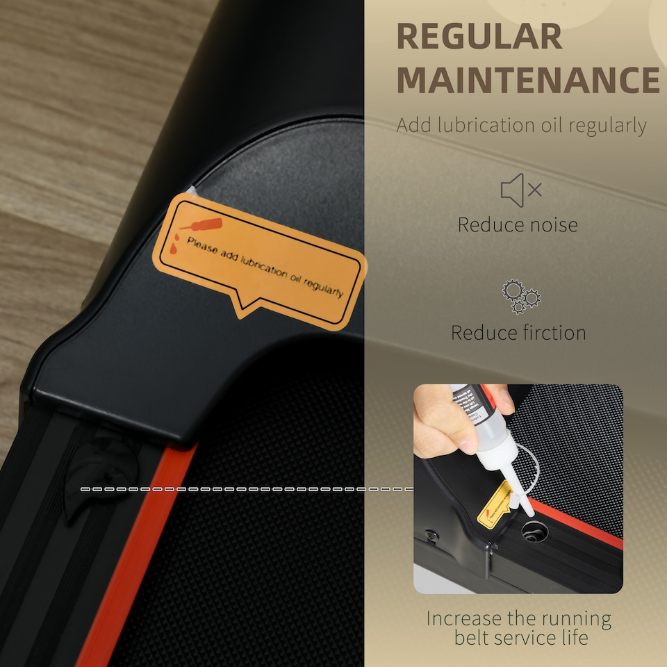 image 1 of HOMCOM Foldable Walking Treadmill with LED Display, Red