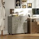 image 2 of Vinsetto 2-Tier Locking Filing Cabinet Office Storage Cabinet, Grey