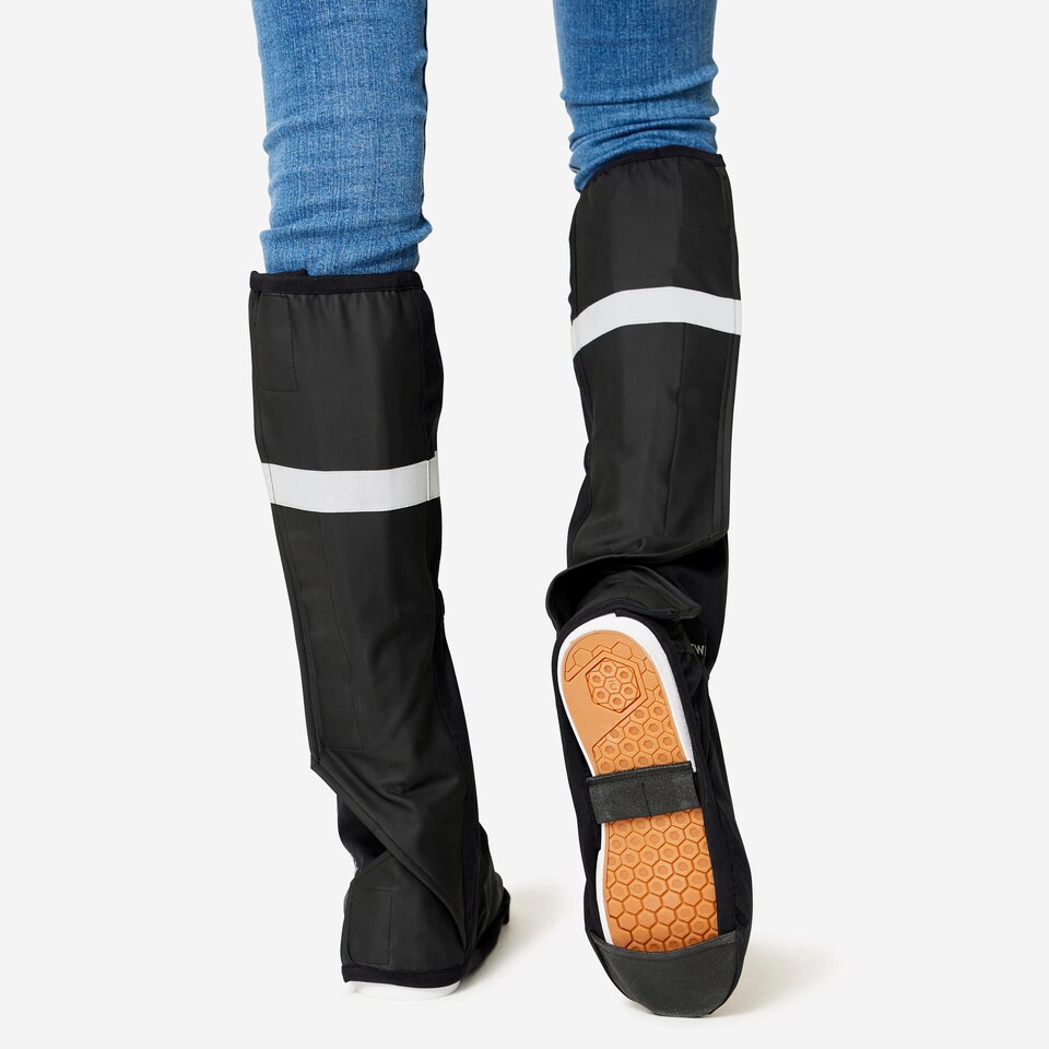 image 1 of Decathlon City Bike Waterproof High Overshoes - Black