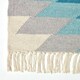 image 3 of Homescapes Helsinki Handwoven Geometric Blue Grey and Cream Kilim Wool Rug - 160 x 230 cm | Blue | Blue, green, grey and Cream