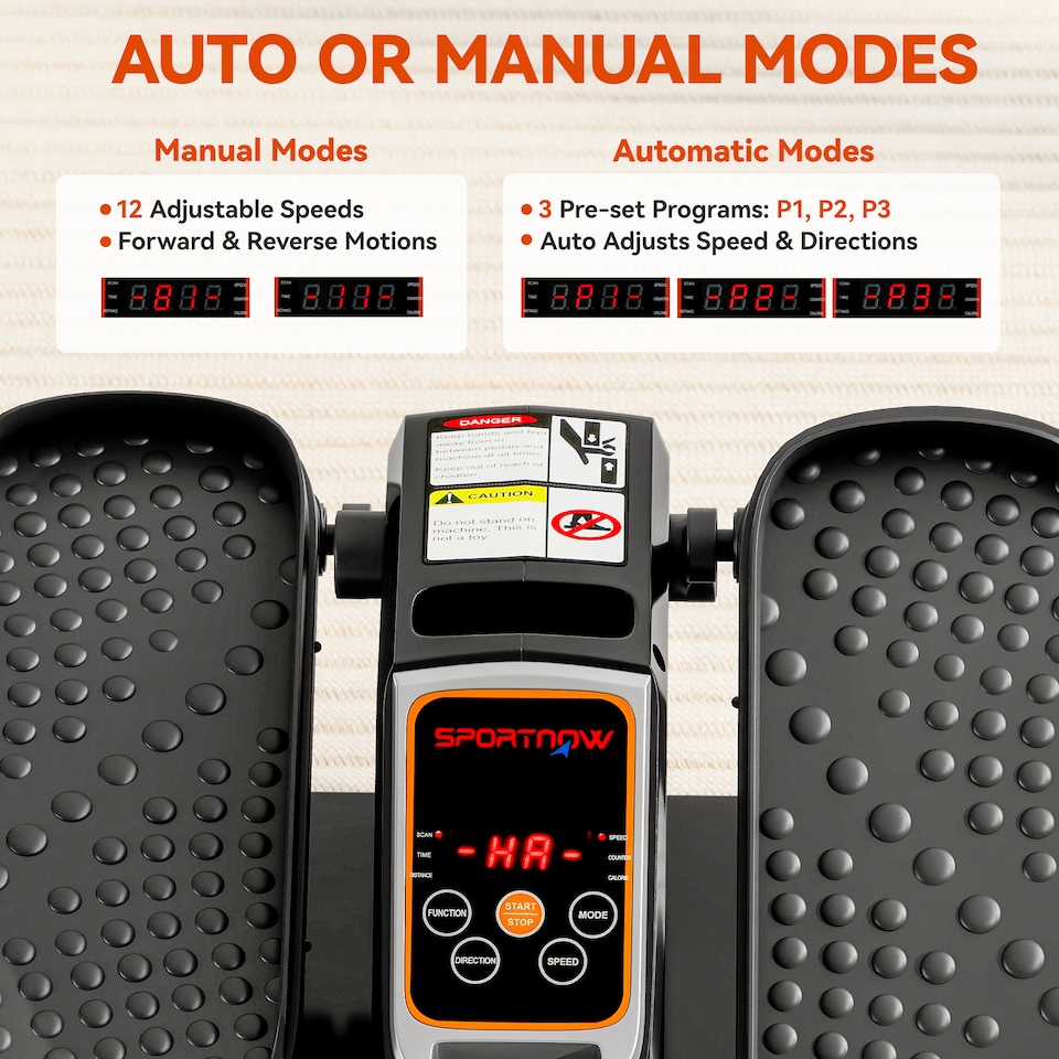 image 1 of SPORTNOW Under Desk Elliptical Machine for Home, Seated Pedal Exerciser
