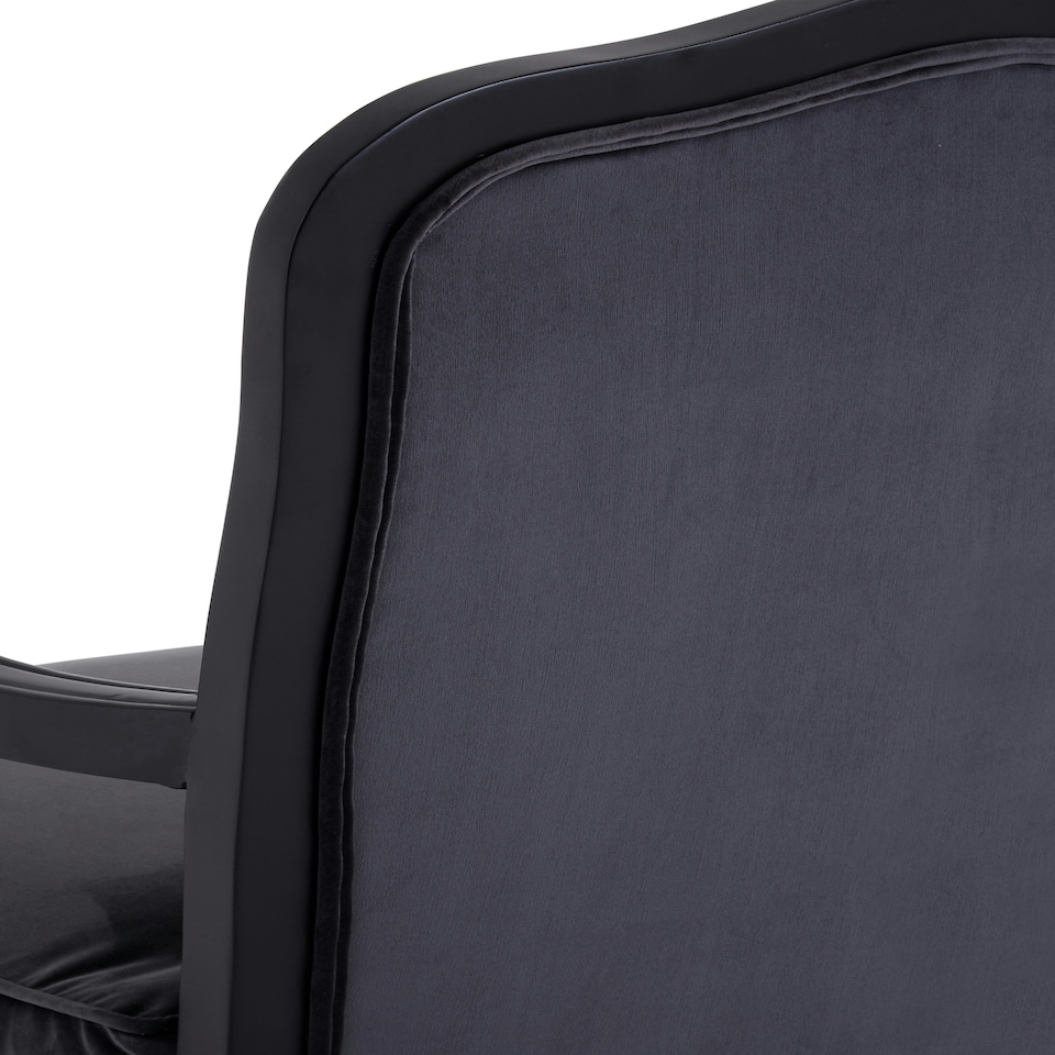 image 1 of Interiors By Premier Modern Grey Velvet Chair And Footstool, Comfortable Chair And Footstool Set, Velvet Upholstered Chair