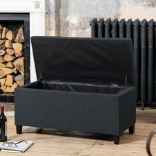 Henbury Fabric Storage Ottoman - Black