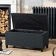 image 1 of Henbury Fabric Storage Ottoman - Black