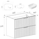 image 7 of Bathroom Cabinets 600mm Vanity Unit with Sink Oak Effect Worktop Tallboy Wall Storage White Ribbed Fluted Furniture Set Adel