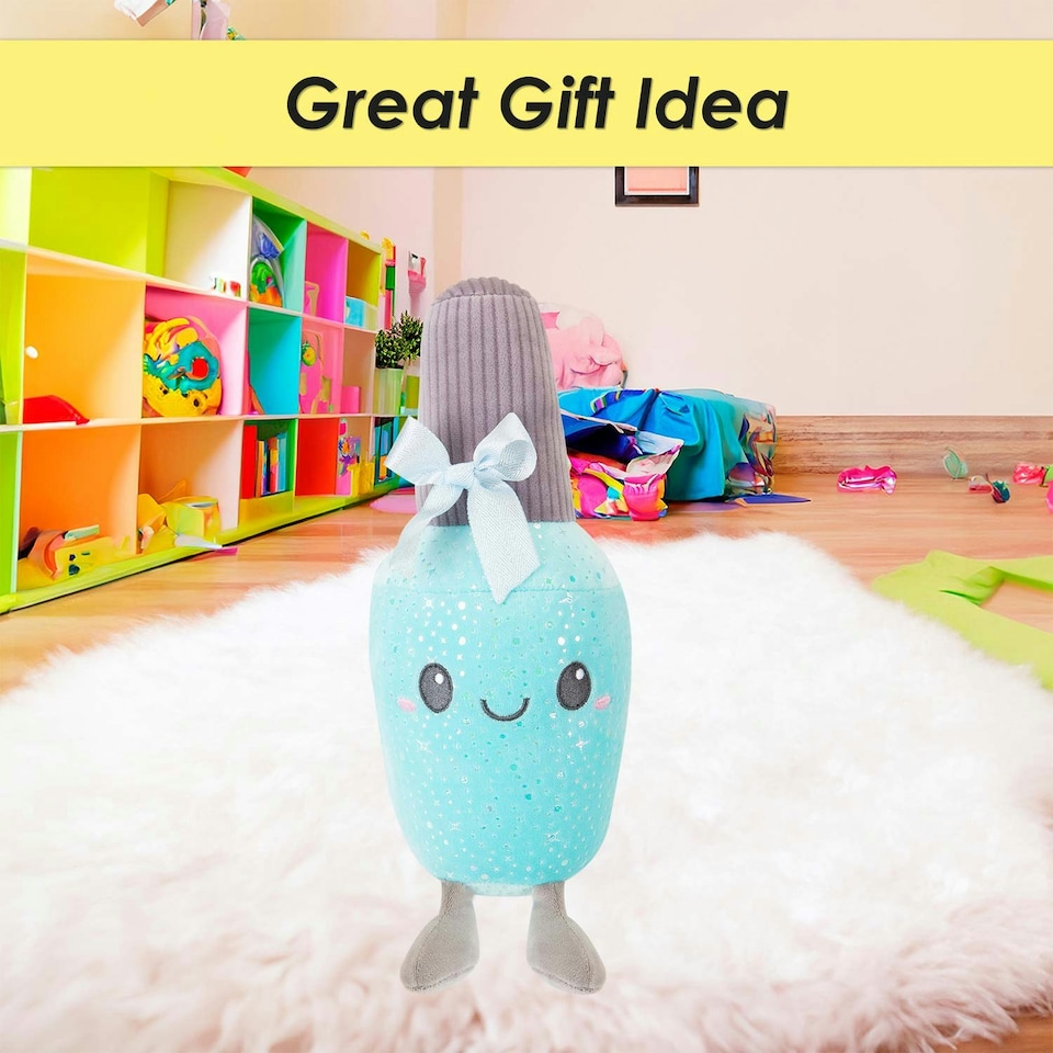 image 1 of Nail Polish Soft Toy Cute Plushie Huggable Cuddly Stuffed Toy 25cm Blue
