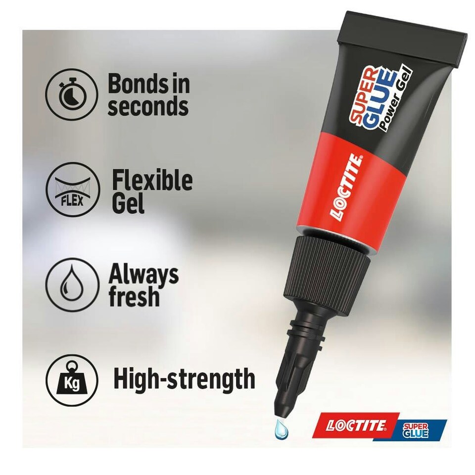 image 1 of Loctite Mini Trio Super Glue Gel for High-Quality Repair for All Materials, 9x1g