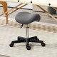 image 8 of HOMCOM Saddle Stool Adjustable Rolling Salon Chair for Massage Spa Beauty Grey Grey