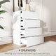 image 3 of HOMCOM Chest of Drawers, 4 Drawers Storage Cabinet Floor Tower Cupboard for Bedroom Living Room, White