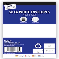 Tallon Just Stationery C6 Peel & Seal Envelopes - White (Pack of 50)