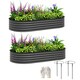 image 1 of Outsunny Set of 2 Raised Beds for Garden with Metal Plant Stakes, Dark Grey 