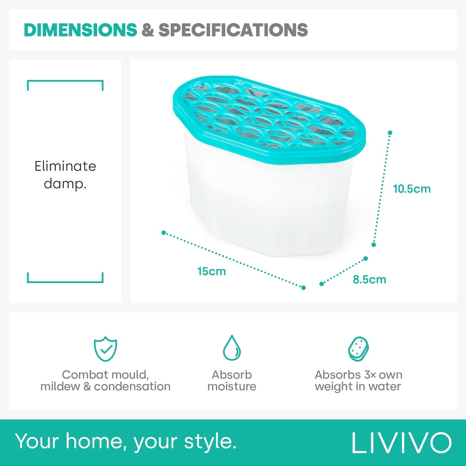 image 1 of 500ml Teardrop Disposable Dehumidifier pack of 10