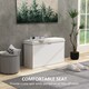 image 3 of HOMCOM Shoe Bench with Padded Seat Cushion and Flip-Drawer, Shoe Cabinet Holds up to 120kg for Hallway, Entryway and Porch, 80x26x47.5cm, White | White | White