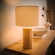 image 3 of ValueLights Chloe Marble Effect Natural Table Lamp with Drum Shade