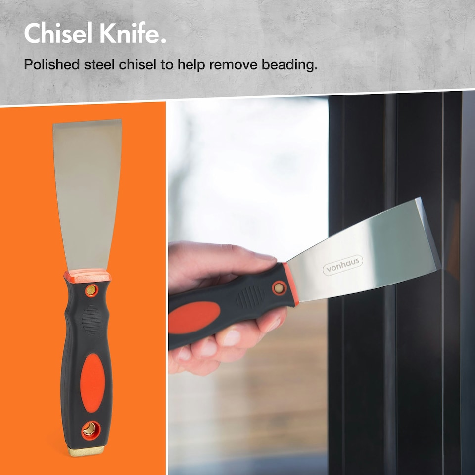 image 1 of Vonhaus 3pcs Window Glazing Tool Kit for Glazing, deglazing & beading
