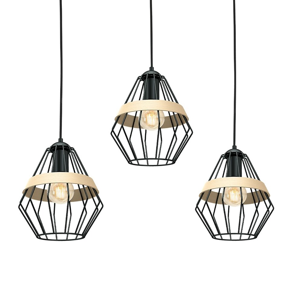 image 1 of Milagro Pendant Lamp Cliff Black 3XE27