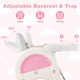 image 8 of COSTWAY Convertible Baby High Chair Baby Feeding Chair With Double-layer Tray-Pink