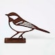 image 1 of Homescapes Steel Great Tit Fence Topper Brown