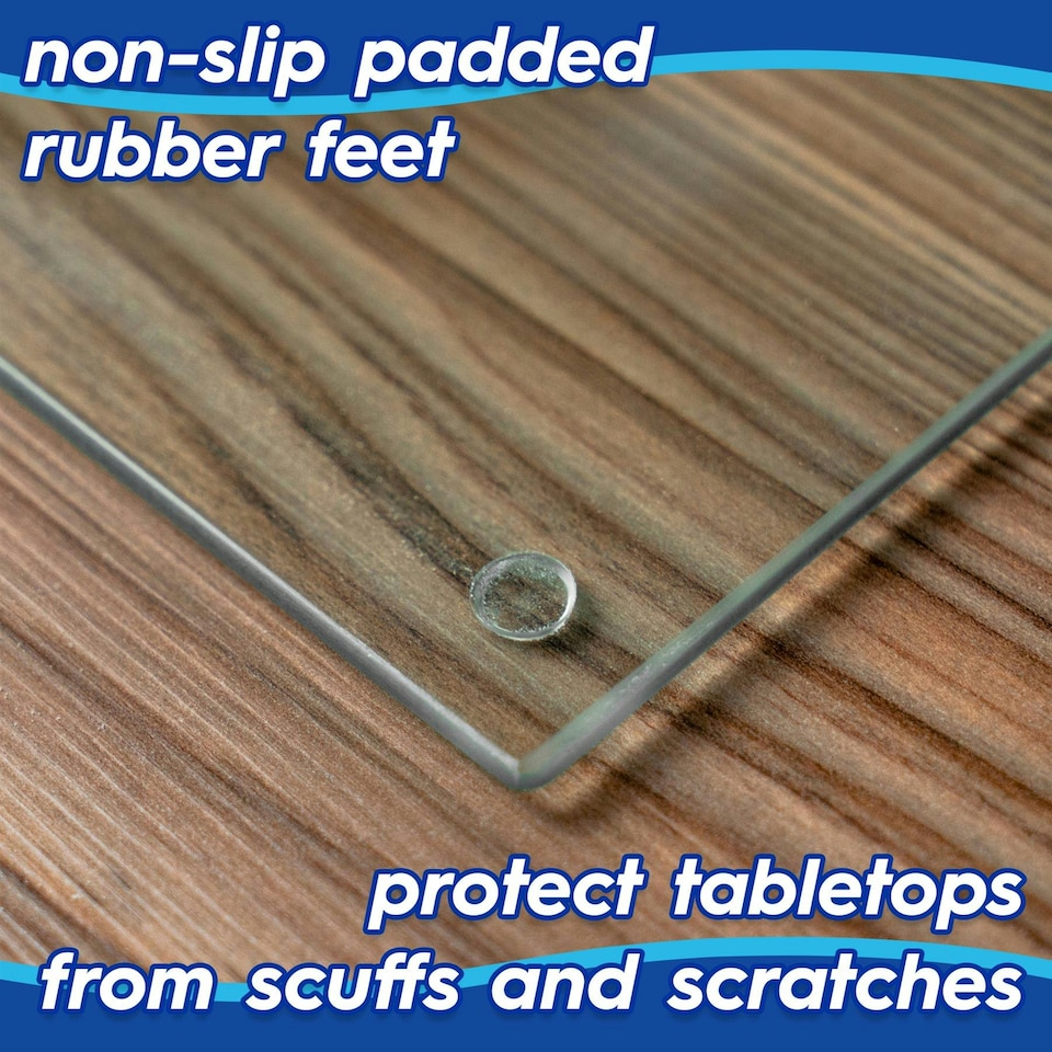 image 1 of Harbour Housewares Rectangle Glass Chopping Board - 50cm x 40cm - Hague Blue - Cutting Board Worktop Saver Worksurface Protector Glass Chopping Board Blue