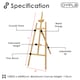 image 3 of 5ft 1500mm Wooden Pine Tripod Studio Canvas Easel Art Stand | Brown