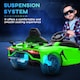 image 8 of HOMCOM Electric Car for Kids Lamborghini Aventador Licensed with Remote Control, 12V Powered Kids' Electric Ride-on with Butterfly Doors, Auxiliary wheels, Music, Horn, Suspension - Green